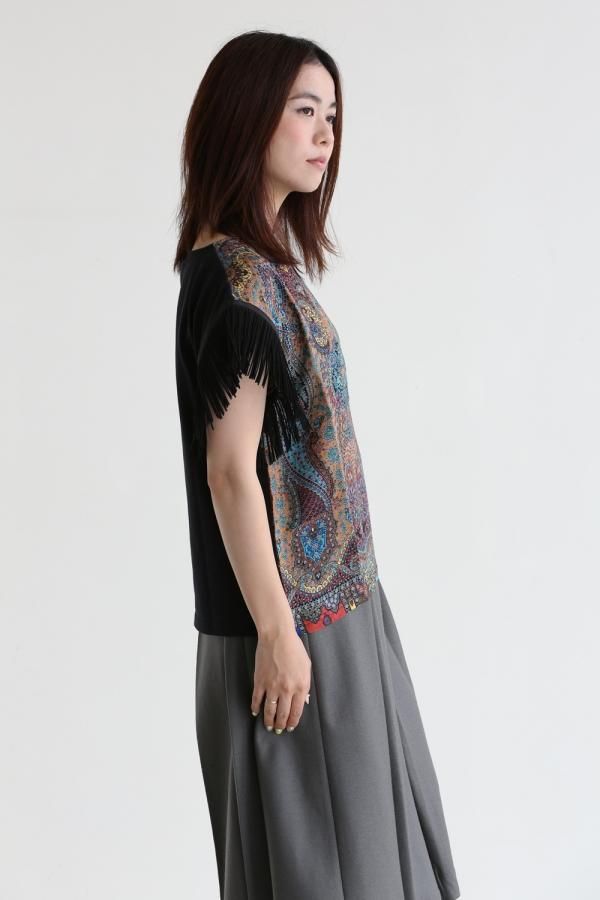 muller of yoshiokubo(ミュラーオブヨシオクボ) Paisley fringe T 