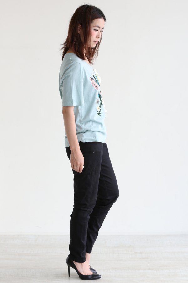 MUVEIL(ミュベール) あじさい刺繍Tシャツ【MA62UTS001】mint 