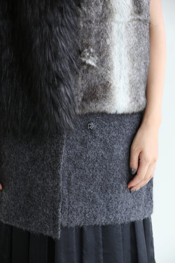 ADAWAS（アダワス）FUR VEST フェイクファーベスト【ADWS-601-10】GRAY ...