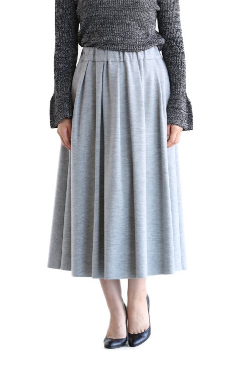 SACRA(サクラ) FINE MILLED SK ウールギャザースカート【SG616121】L.GRAY - YAMAROKU（ヤマロク