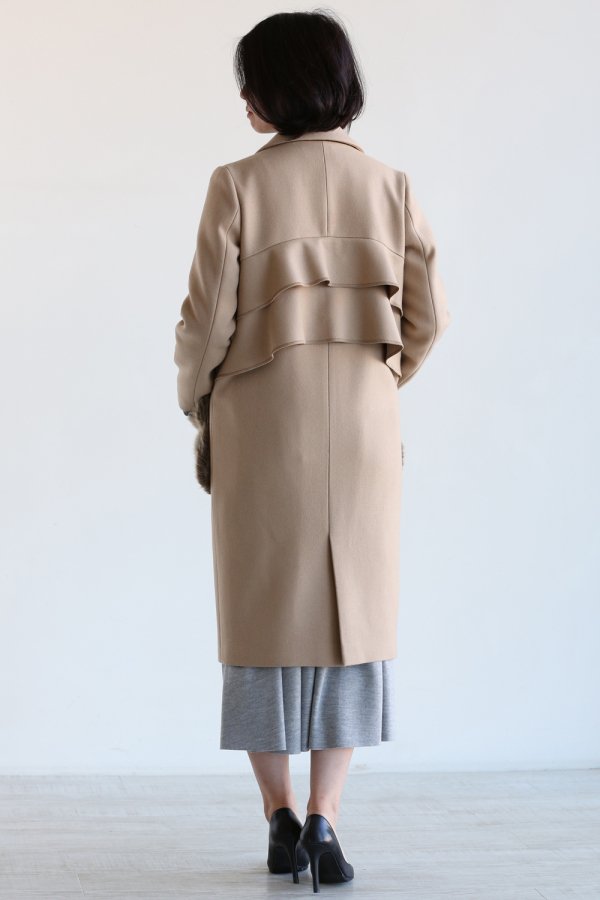 Kaon(カオン) Oriens Wool Chester Coat With Fur 後ろフリル