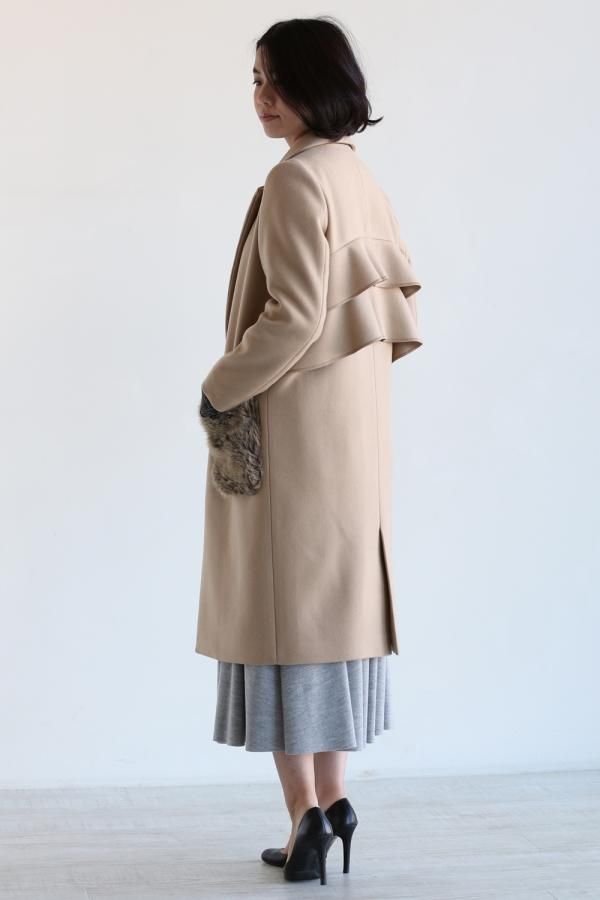 Kaon(カオン) Oriens Wool Chester Coat With Fur 後ろフリル