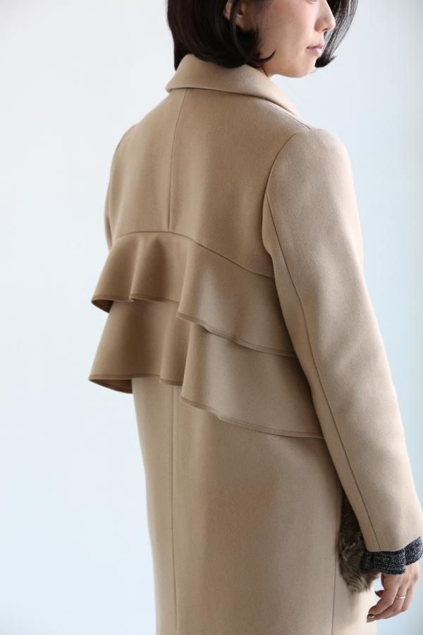Kaon(カオン) Oriens Wool Chester Coat With Fur 後ろフリル