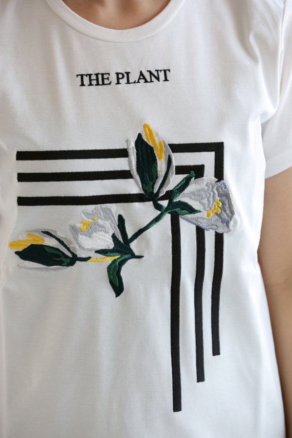 AKIRA NAKA(アキラナカ) THE PLANT-A 刺繍Tシャツ【AS1744AWH】WHITE