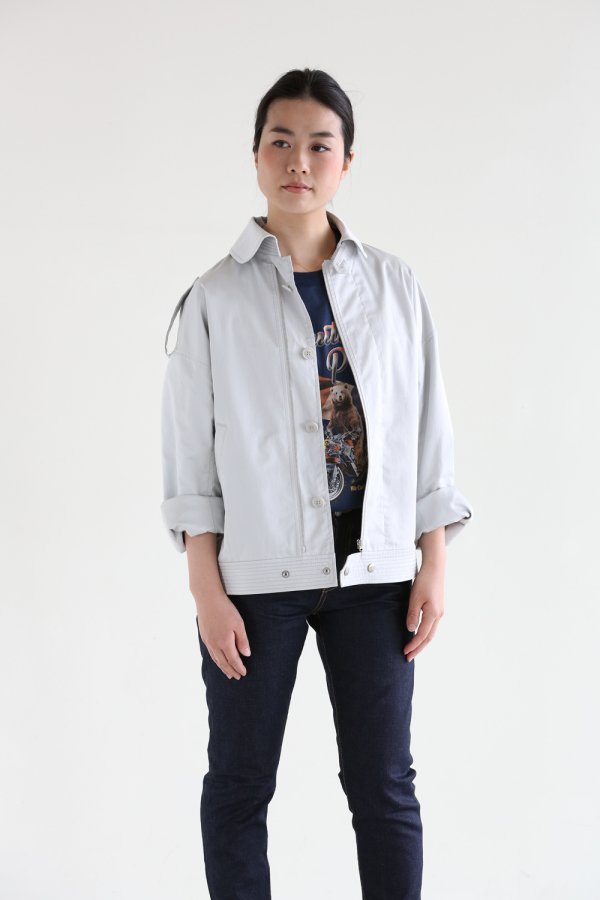 beautiful people(ビューティフルピープル) finx cotton satin french flight  jacket【1715102503】light gray - YAMAROKU（ヤマロク） オンラインストア