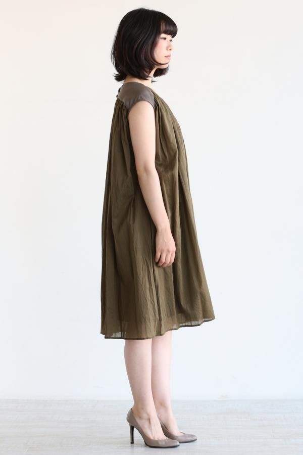 araara(アラアラ) Aラインギャザーワンピース【172013】khaki
