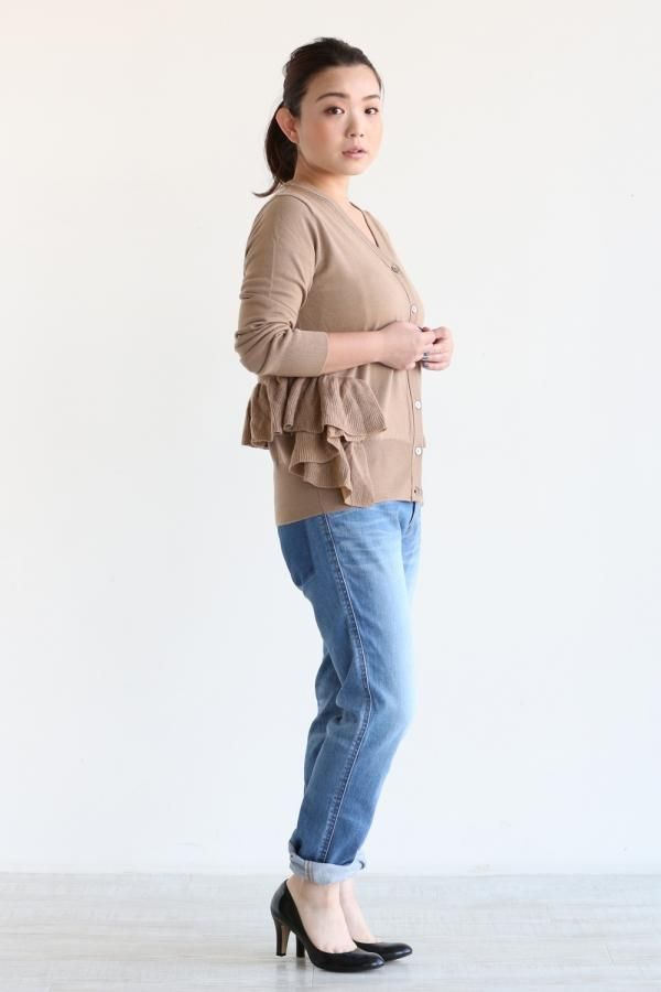 最前線の Tres Kaon(カオン) Wool フリルカーディガン Cardigan Knit カーディガン