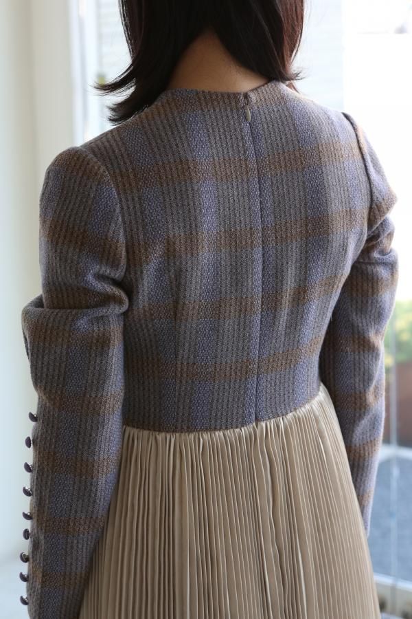 Afterglow Check Pleated Skirt Dress - YAMAROKU(ヤマロク ...