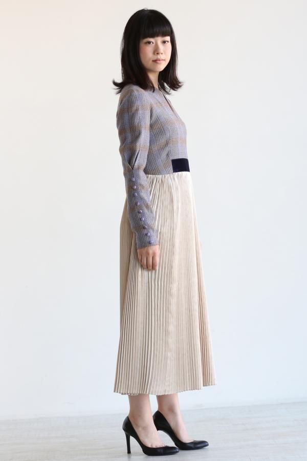 Afterglow Check Pleated Skirt Dress - YAMAROKU(ヤマロク ...