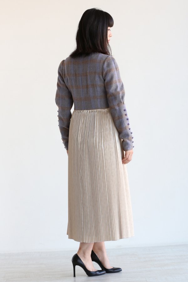 Afterglow Check Pleated Skirt Dress - YAMAROKU（ヤマロク） オンラインストア