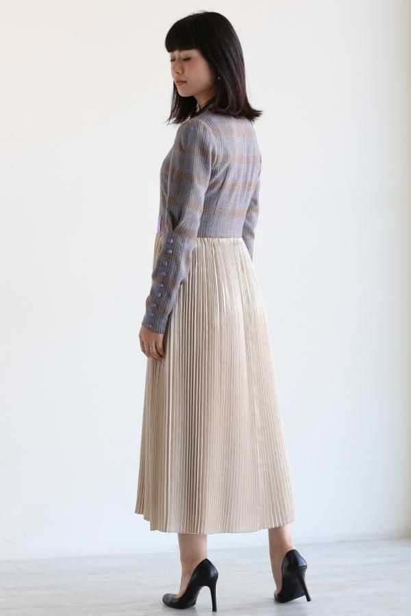 Afterglow Check Pleated Skirt Dress - YAMAROKU(ヤマロク ...