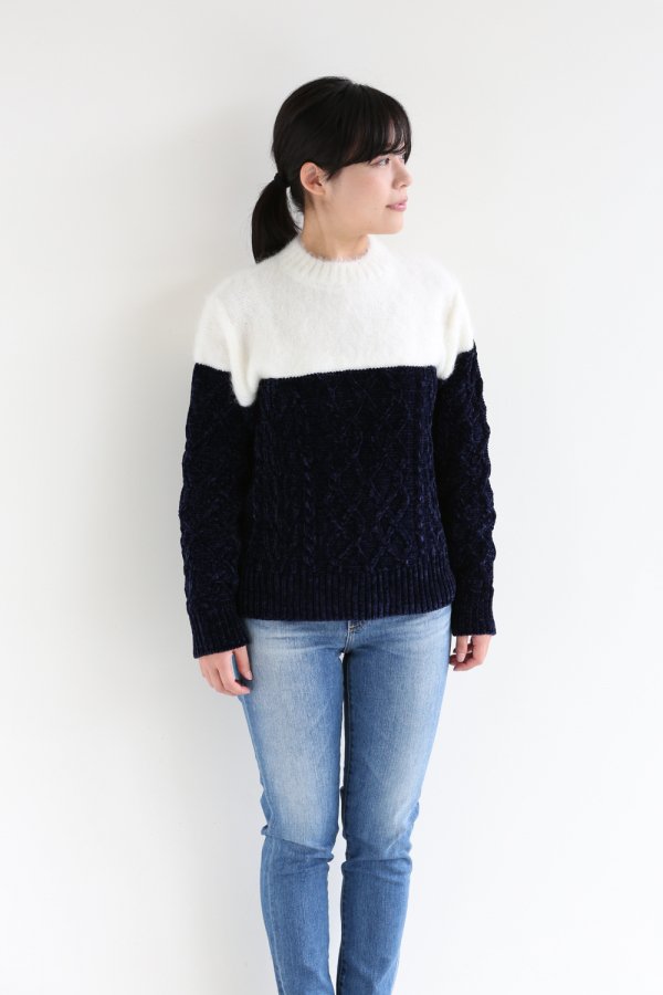 AKIRA NAKA（アキラナカ）Mole cable knit PO WHNV【AW1737WHNV