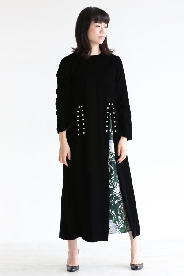 AKIRA NAKA(アキラナカ) Mestia velvet dress【AW1725BKGR