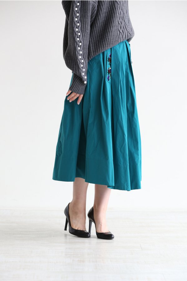 MUVEIL(ミュベール) 刺繍入りボリュームスカート - ひざ丈スカート