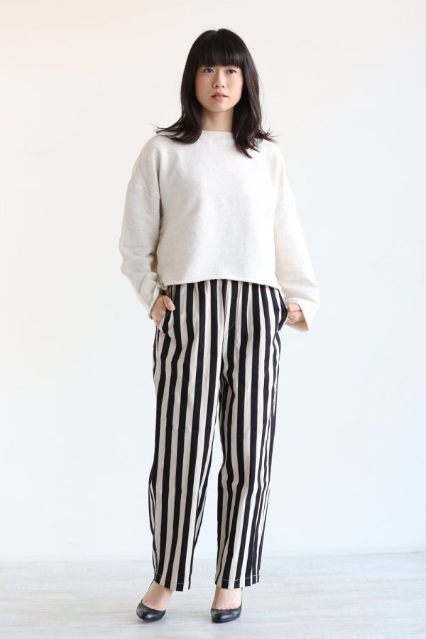 unfil(アンフィル) striped cotton-dobby trousers【OESP-UW105】 - YAMAROKU（ヤマロク）  オンラインストア