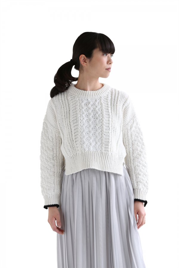 COOHEM(コーヘン) STRETCH CABLE KNIT プルオーバー【10-181-023】WHITE - YAMAROKU（ヤマロク）  オンラインストア