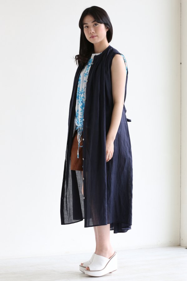 SACRA(サクラ) FINE RAMIE ワンピース【118202041】NAVY - YAMAROKU 