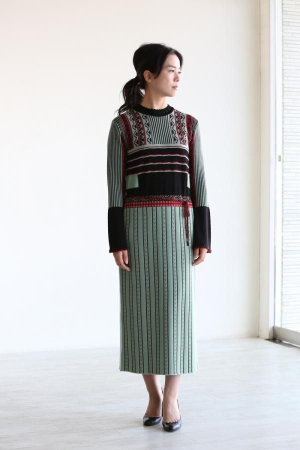 Pedicel Jacquard Knit Dress - YAMAROKU（ヤマロク） オンラインストア