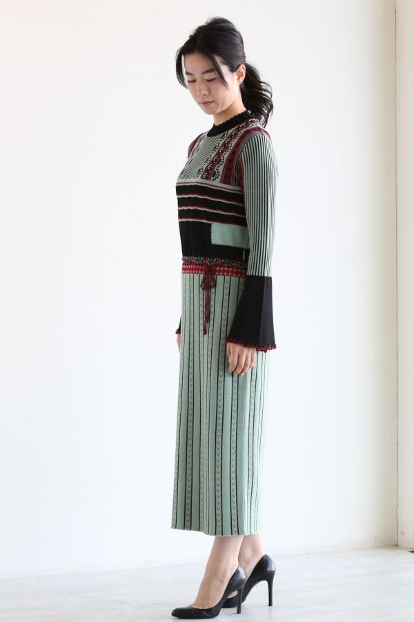 mamekurogouchiＰｅｄｉｃｅｌ　Ｋｎｉｔｔｅｄ　Ｄｒｅｓｓ