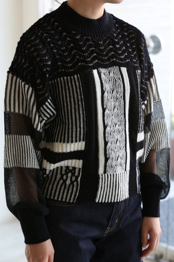 Plating Mole Knit Sweater WHITE× BLACK - YAMAROKU（ヤマロク ...