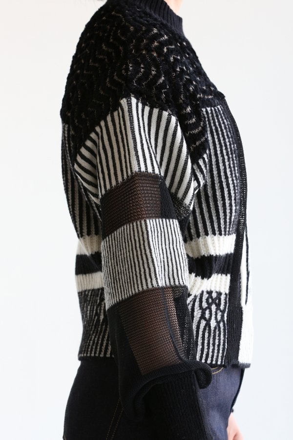 Plating Mole Knit Sweater WHITE× BLACK - YAMAROKU（ヤマロク ...