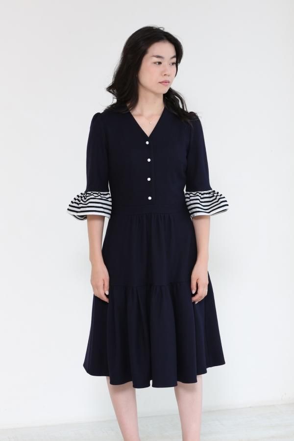 BORDERS at BALCONY(ボーダーズアットバルコニー) WOOL JERSEY DRESS ...