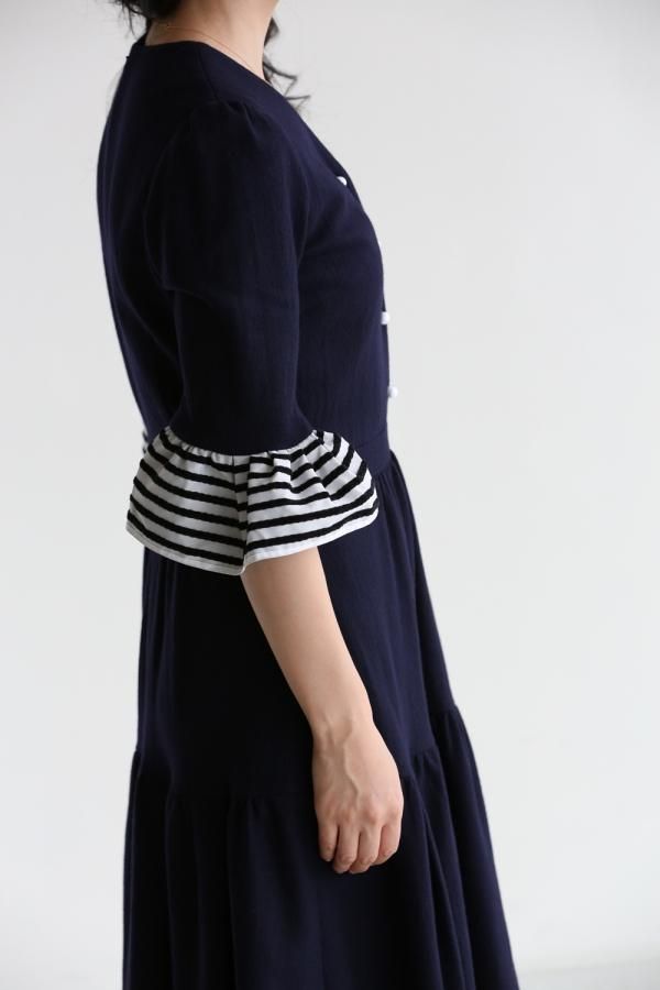 WOOL HERRINGBONE DRESS   ボーダーズアットバルコニー