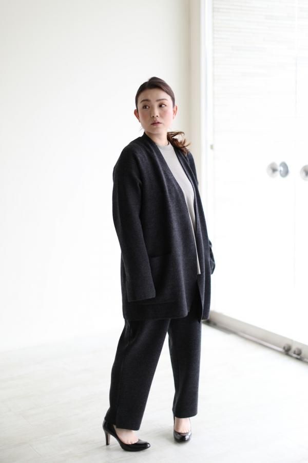 美品　unfilアンフィル　タスマニアンウールミラノリブニットジャケット unfil(アンフィル) tasmanian wool milanoribbed-knit jacket