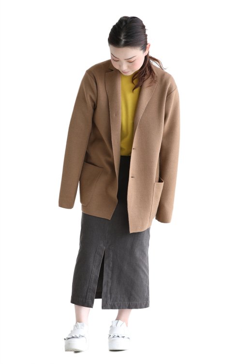 unfil wool milanoribbed-knit jacket身幅58cm
