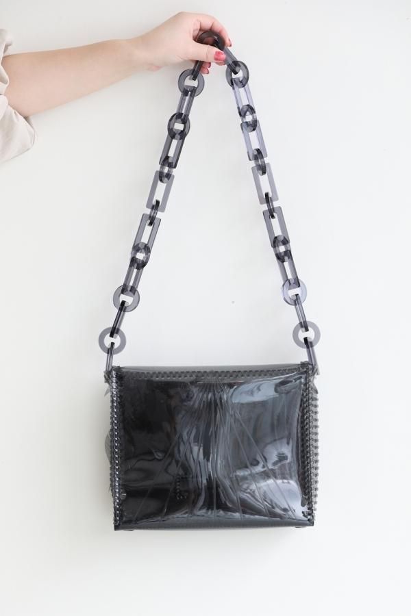 Vinyl Chloride Long Chain Bag BLACK - YAMAROKU（ヤマロク