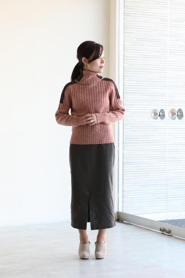 unfil◆melange melino ribbed/カーディガン(厚手)/1/ウール/RED/OEFL-UW1 unfil(アンフィル) / melange melino ribbed cardigan