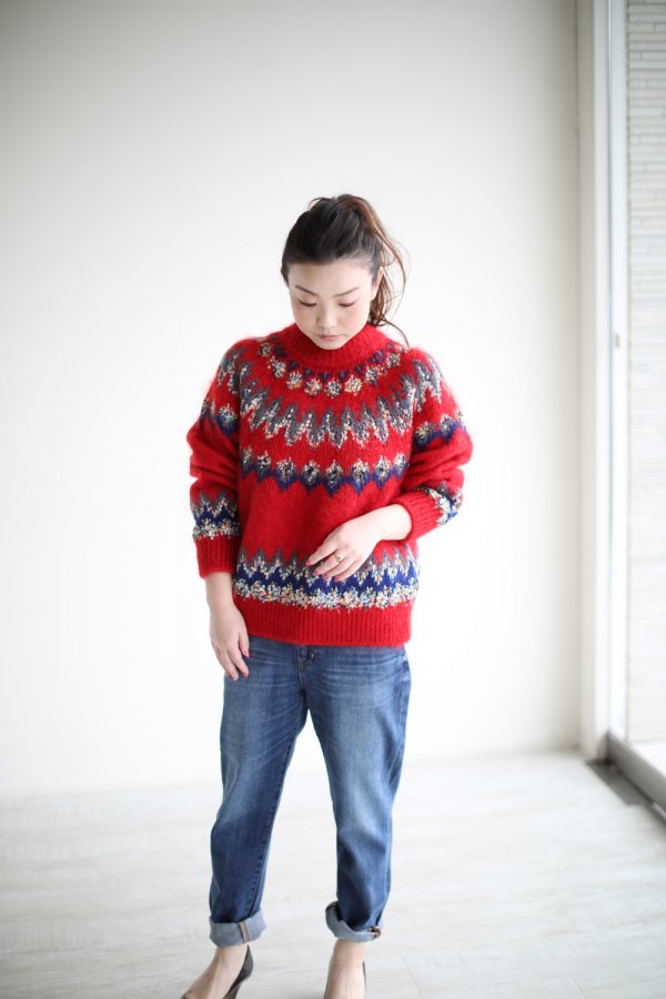 COOHEM(コーヘン) MOHAIR NORDIC KNIT P/O RED - YAMAROKU（ヤマロク ...