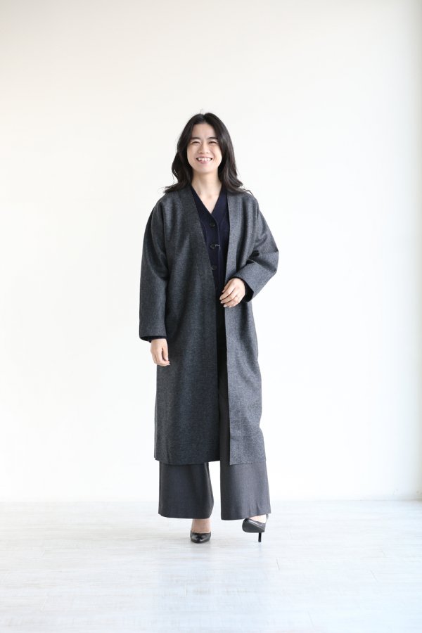 SACRA(サクラ) RING MILLED WOOL ノーカラーコート - YAMAROKU ...