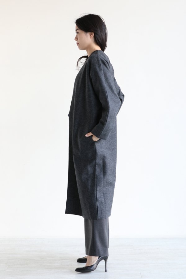 SACRA(サクラ) RING MILLED WOOL ノーカラーコート - YAMAROKU ...