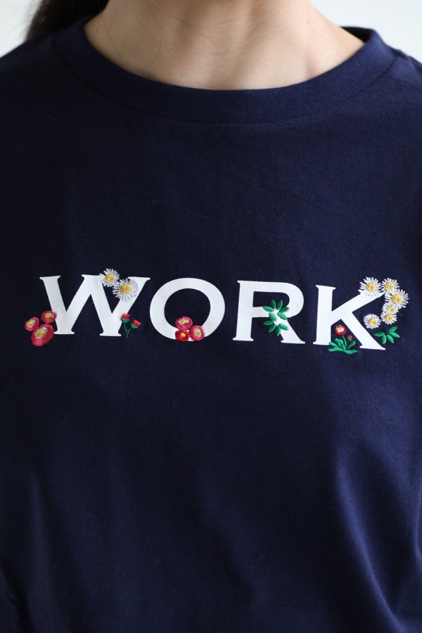 MUVEIL WORK(ミュベールワーク) WORKプリントTシャツ navy - YAMAROKU 