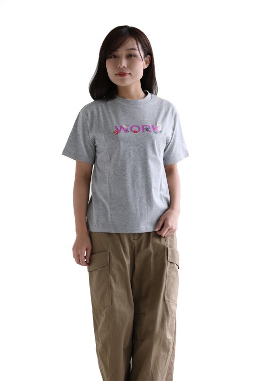 MUVEIL WORK(ミュベールワーク) WORKプリントTシャツ gray - YAMAROKU ...