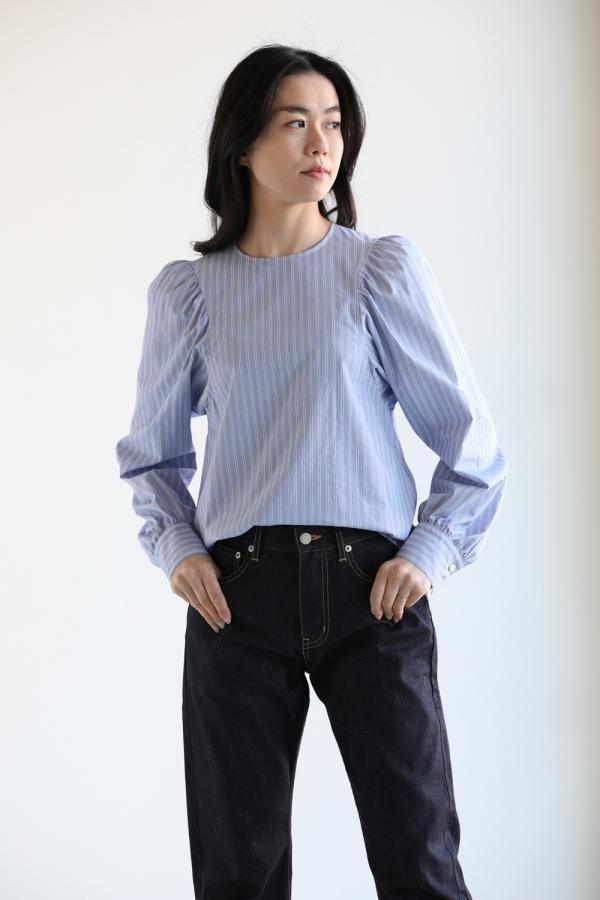 MACPHEE(マカフィ) WHITE&STANDARD ギャザースリーブブラウス