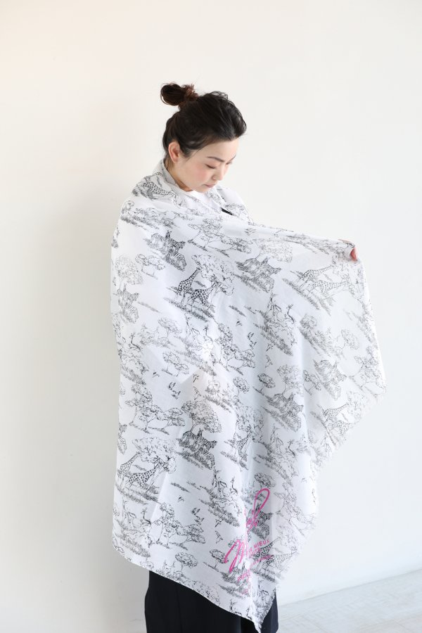 MUVEIL(ミュベール) アニマルプリントスカーフ white - YAMAROKU（ヤマロク） オンラインストア