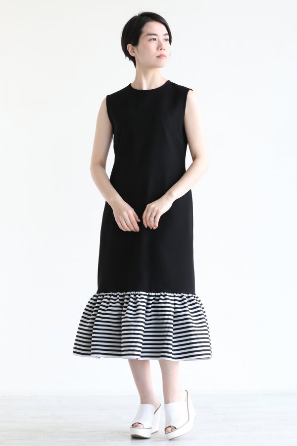 BORDERS at BALCONY(ボーダーズアットバルコニー) I-LINE DRESS BLACK