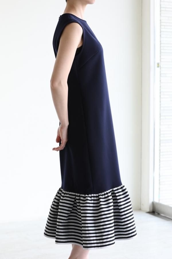 BORDERS at BALCONY(ボーダーズアットバルコニー) I-LINE DRESS NAVY ...
