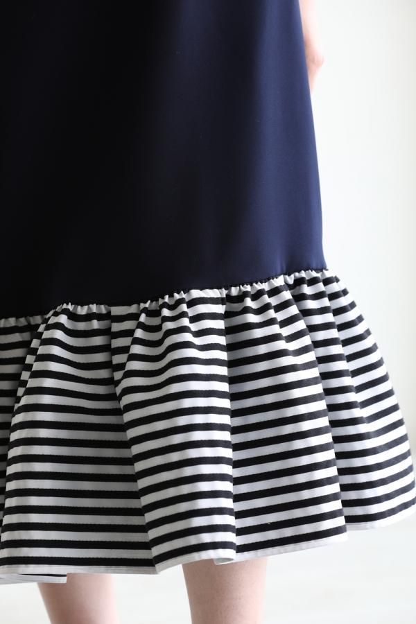 BORDERS at BALCONY(ボーダーズアットバルコニー) I-LINE DRESS NAVY ...