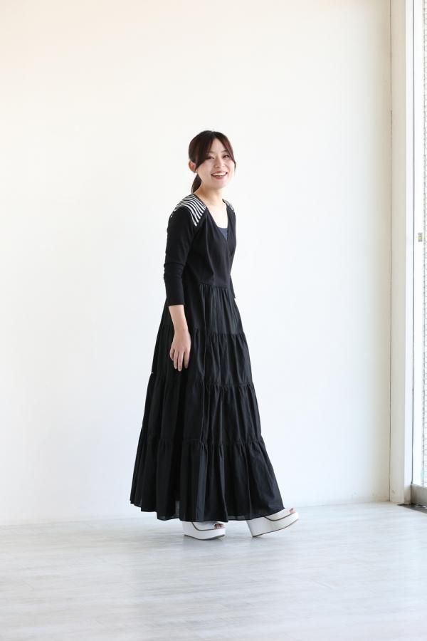 BORDERS at BALCONY(ボーダーズアットバルコニー) BALLERINA MAXI DRESS BLACK -  YAMAROKU（ヤマロク） オンラインストア