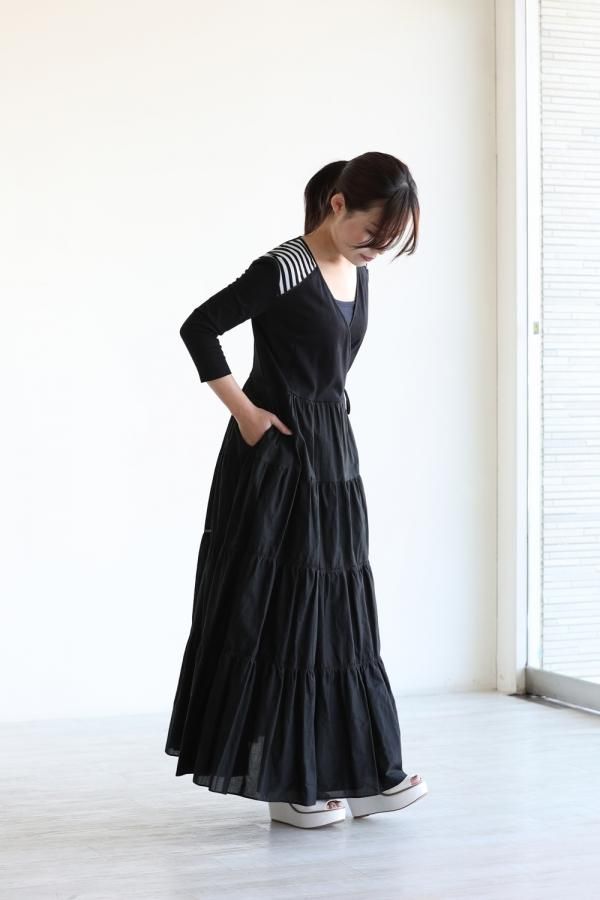 BORDERS at BALCONY(ボーダーズアットバルコニー) BALLERINA MAXI DRESS BLACK -  YAMAROKU（ヤマロク） オンラインストア