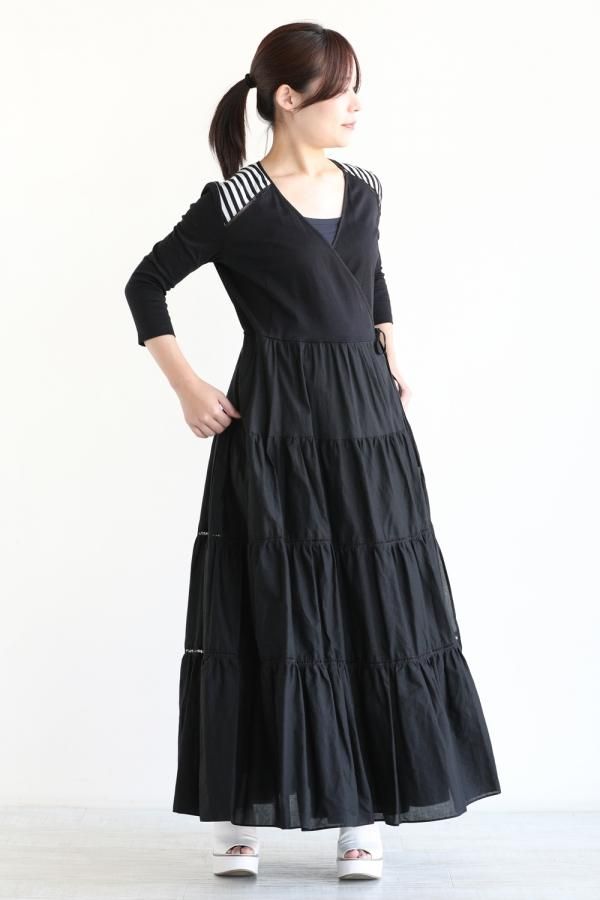 BORDERS at BALCONY(ボーダーズアットバルコニー) BALLERINA MAXI DRESS BLACK -  YAMAROKU（ヤマロク） オンラインストア