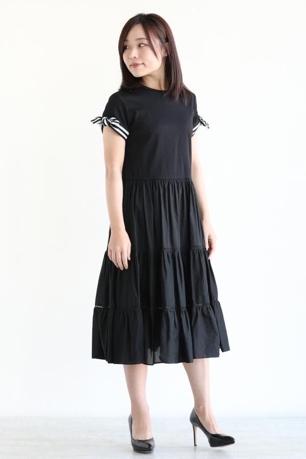 BORDERS at BALCONY(ボーダーズアットバルコニー) BALLERINA TEE DRESS BLACK -  YAMAROKU（ヤマロク） オンラインストア