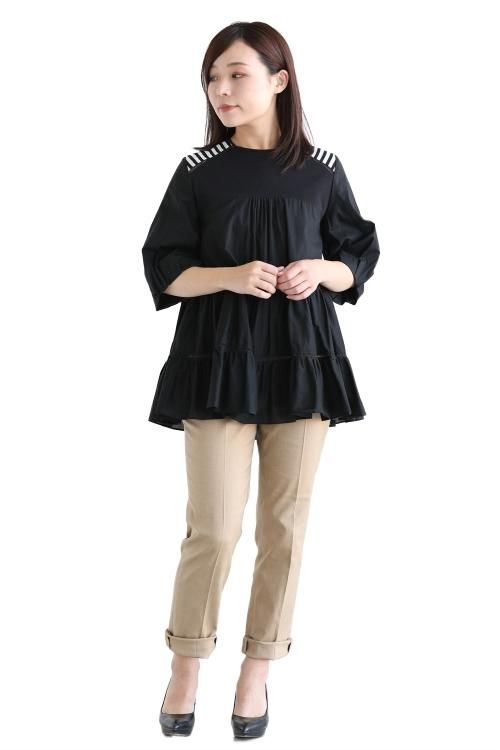 BORDERS at BALCONY(ボーダーズアットバルコニー) BALLERINA TOP BLACK 