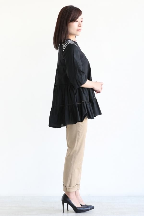 BORDERS at BALCONY(ボーダーズアットバルコニー) BALLERINA TOP BLACK