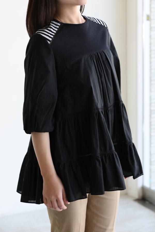 BORDERS at BALCONY(ボーダーズアットバルコニー) BALLERINA TOP BLACK ...