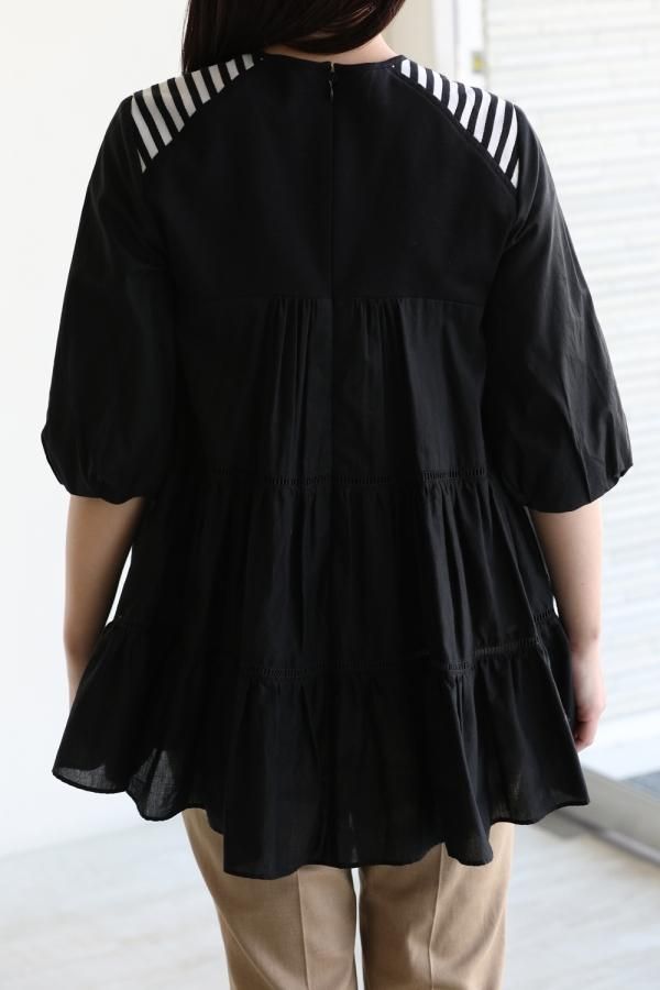 BORDERS at BALCONY(ボーダーズアットバルコニー) BALLERINA TOP BLACK 