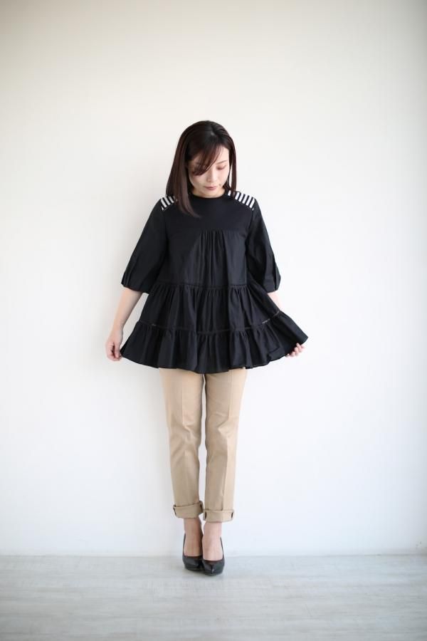 BORDERS at BALCONY(ボーダーズアットバルコニー) BALLERINA TOP BLACK 